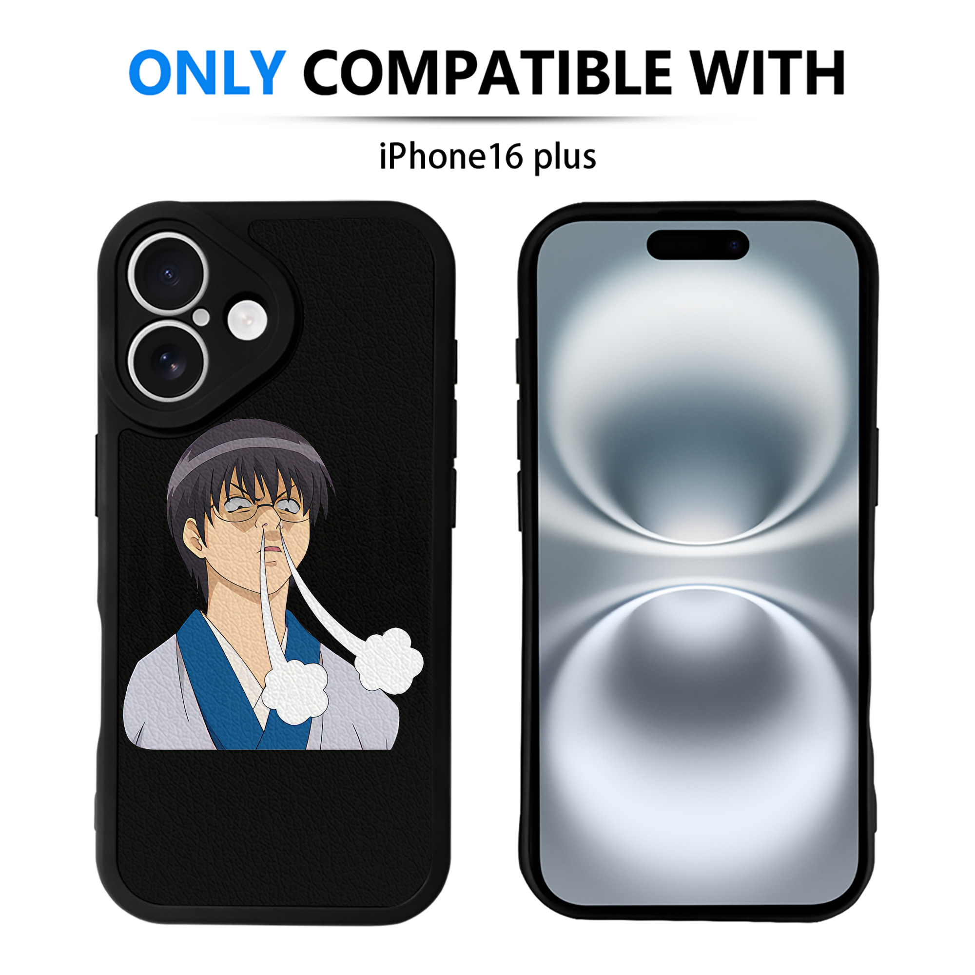 （画像用） ぎんたま 坂田銀時（さかたぎんとき） 神楽 志村新八（しむら しんぱち） GINTAMA Sakata Gintoki Kagura Shimura Shinpachi 【iPhone 16シリーズ対応】シリコンスマホケース（レザー調） 材質：シリコン